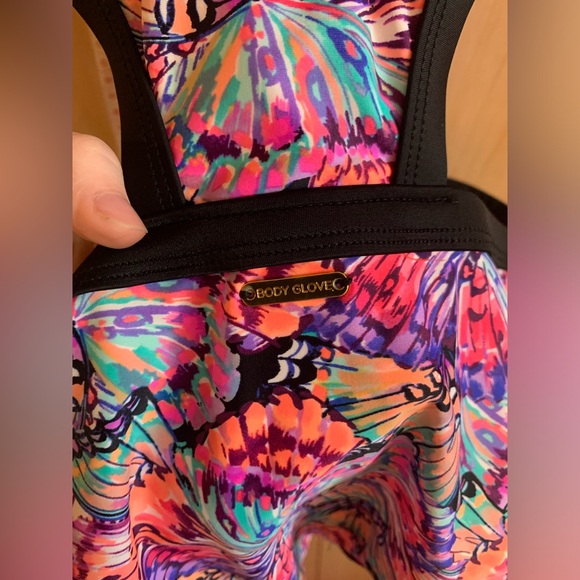 Bodyglove one piece Butterfly Bathingsuit ,high neck zipper back .small - Picture 5 of 14